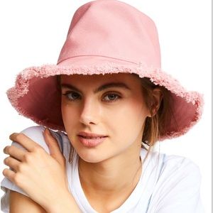 Madewell, pink canvas, bucket hat Size Small Medium